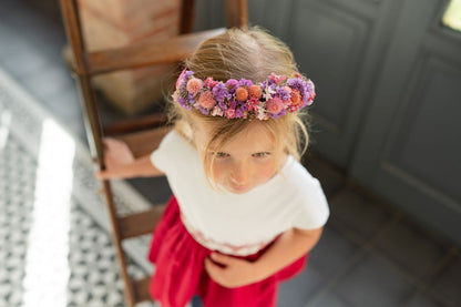 Couronne de tête en fleurs séchées pour cérémonie - Enfant - SAUZON