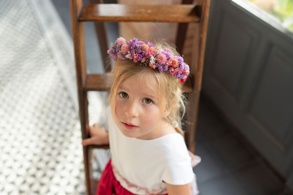 Couronne de tête en fleurs séchées pour cérémonie - Enfant - SAUZON