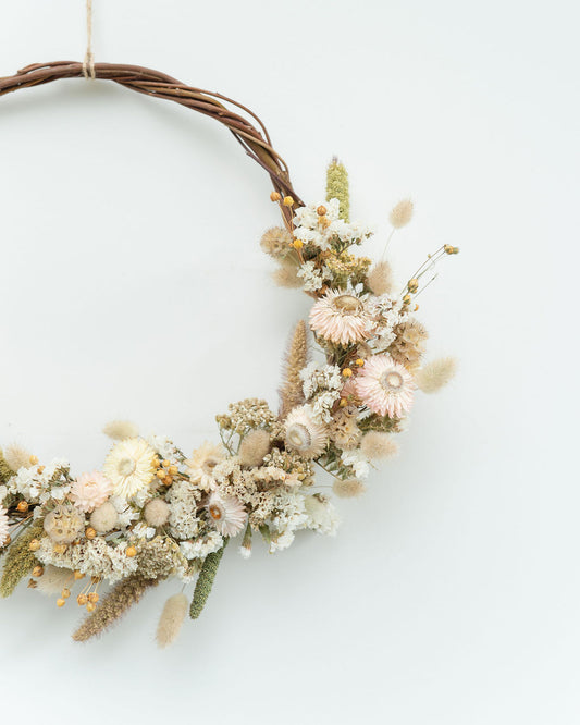 Couronne murale de fleurs séchées - MOONLIGHT