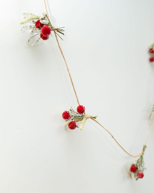 Guirlande murale de fleurs séchées - SANTA