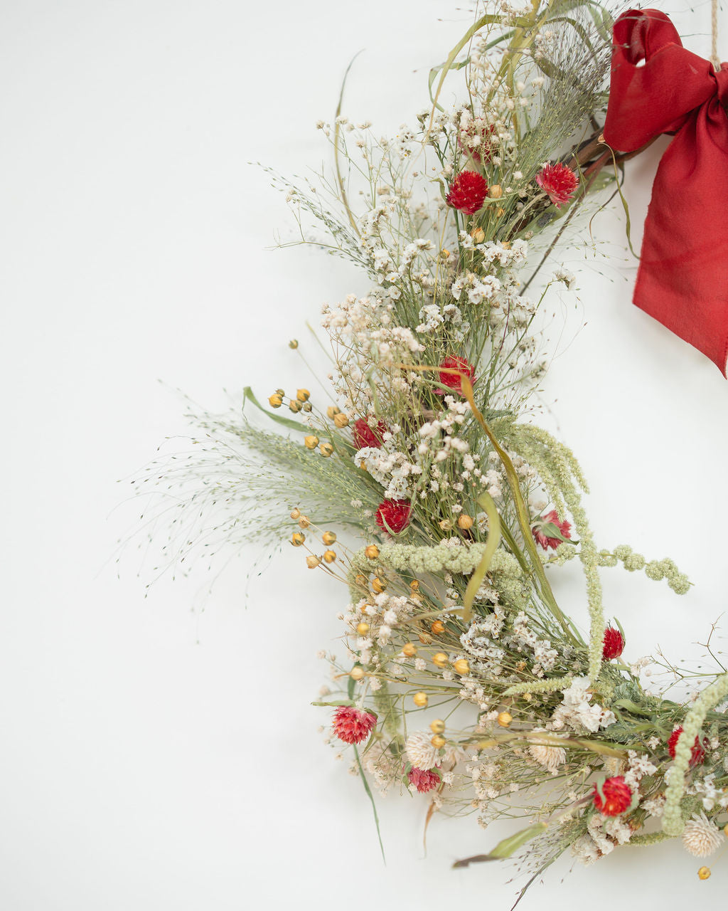 Couronne murale de fleurs séchées - SANTA