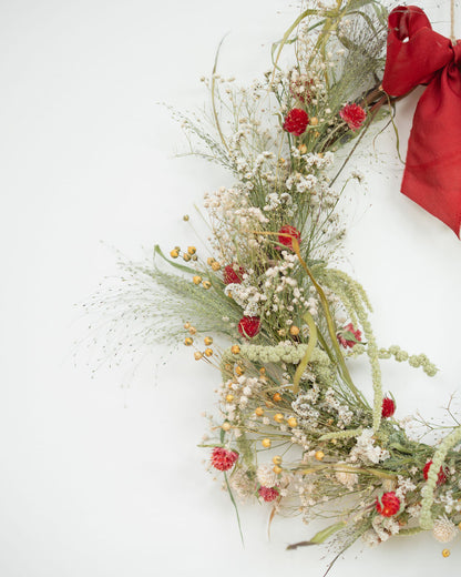 Couronne murale de fleurs séchées - SANTA