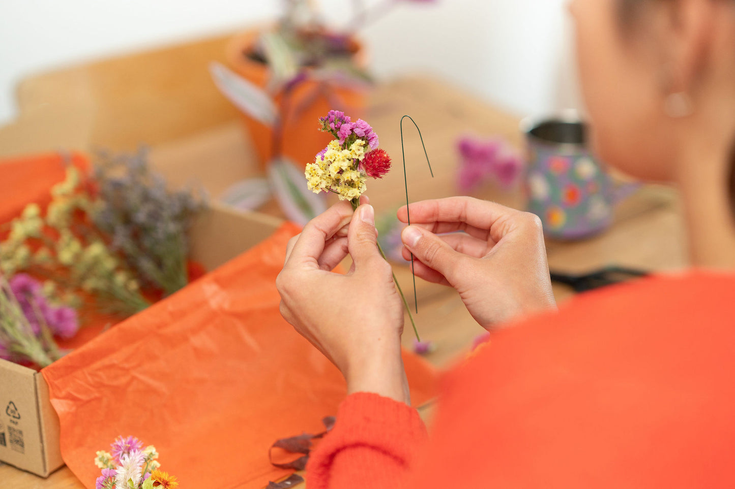 Kit à réaliser DIY - 10 Pics à chignon en fleurs séchées - Peps