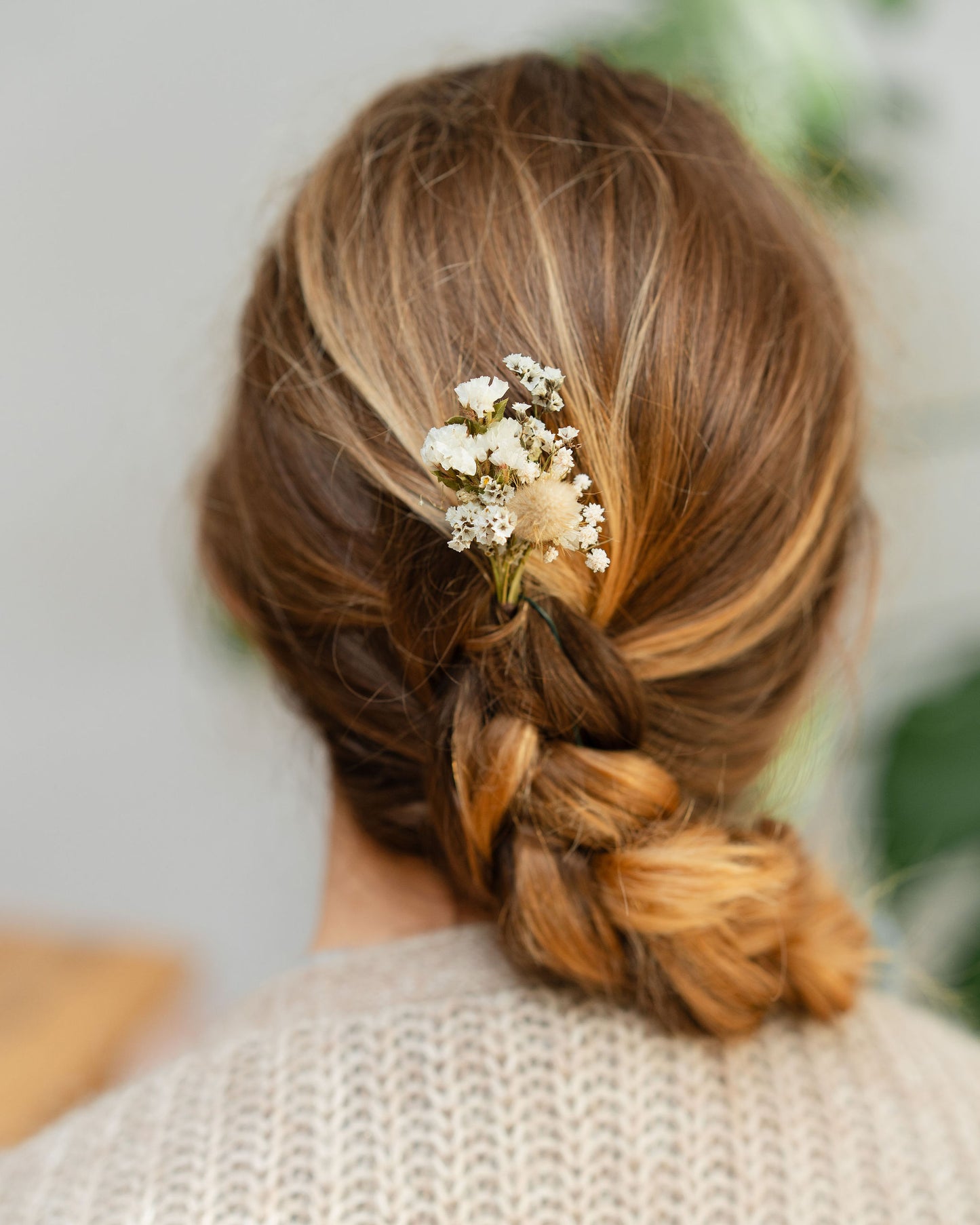 Kit à réaliser DIY - Pics à chignon en fleurs séchées - Blanc