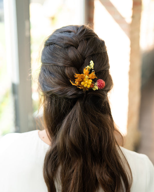 Pic à chignon en fleurs séchées pour cérémonie - BREHAT