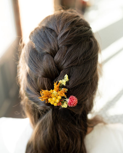 Pic à chignon en fleurs séchées pour cérémonie - BREHAT