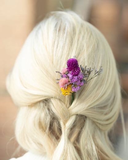 Pic à chignon en fleurs séchées pour cérémonie - MOLENE