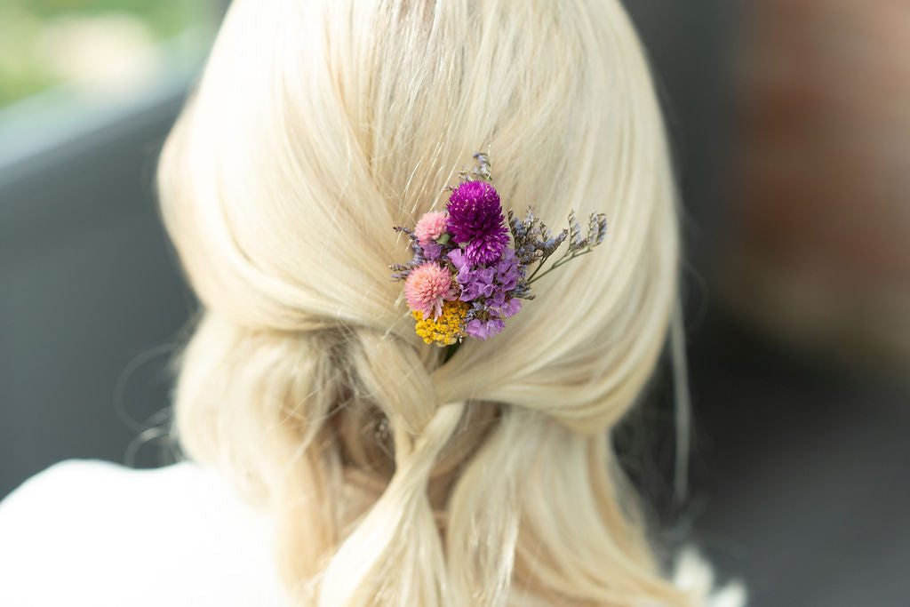 Pic à chignon en fleurs séchées pour cérémonie - MOLENE