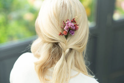 Pic à chignon en fleurs séchées pour cérémonie - SAUZON
