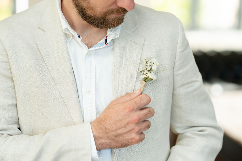Kit DIY à réaliser - Boutonnières en fleurs séchées - Blanc