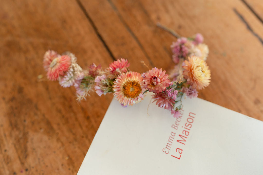 Kit DIY à réaliser - Couronne de tête adulte en fleurs séchées - Pastel