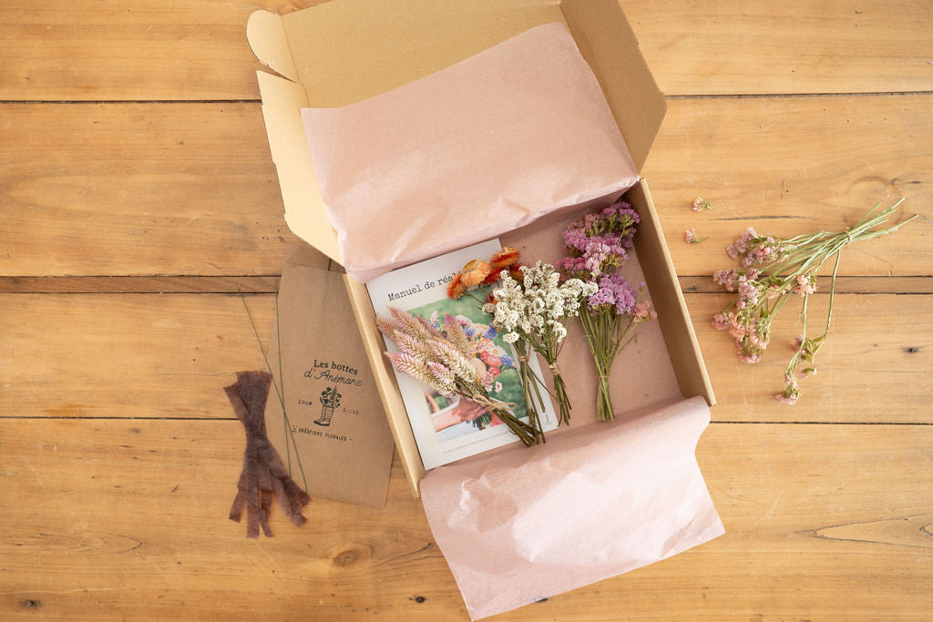 Kit DIY à réaliser - Couronne de tête adulte en fleurs séchées - Pastel