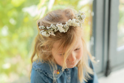 Kit DIY à réaliser - Couronne de tête enfant en fleurs séchées - Blanc