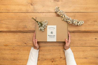 Kit DIY à réaliser - Couronne de tête enfant en fleurs séchées - Blanc