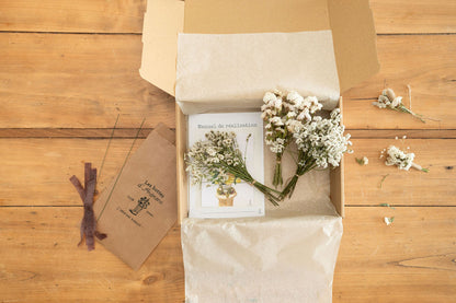 Kit DIY à réaliser - Couronne de tête enfant en fleurs séchées - Blanc