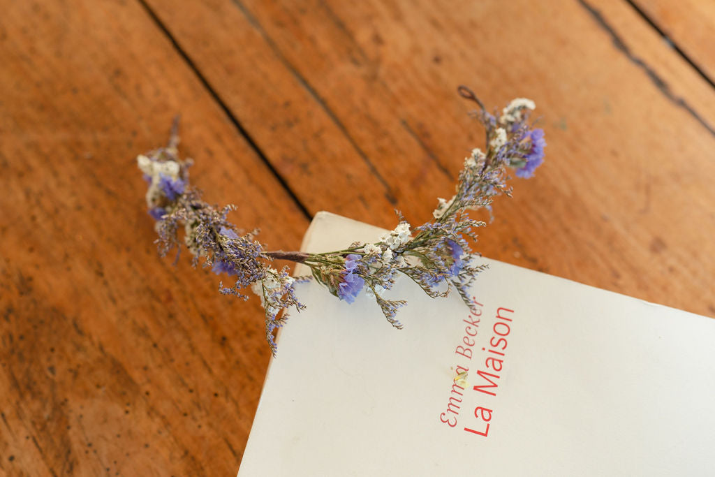 Kit DIY à réaliser - Couronne de tête enfant en fleurs séchées - Bleu