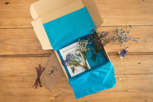 Kit DIY à réaliser - Couronne de tête enfant en fleurs séchées - Bleu