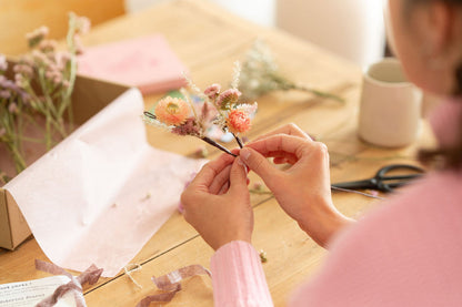 Kit DIY à réaliser - Couronne de tête enfant en fleurs séchées - Pastel