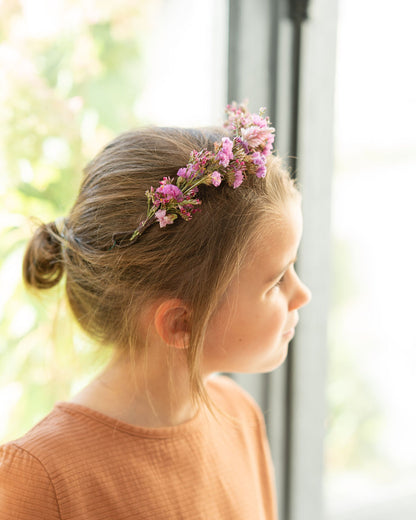 Kit DIY à réaliser - Couronne de tête enfant en fleurs séchées - Rose