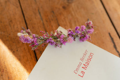 Kit DIY à réaliser - Couronne de tête enfant en fleurs séchées - Rose