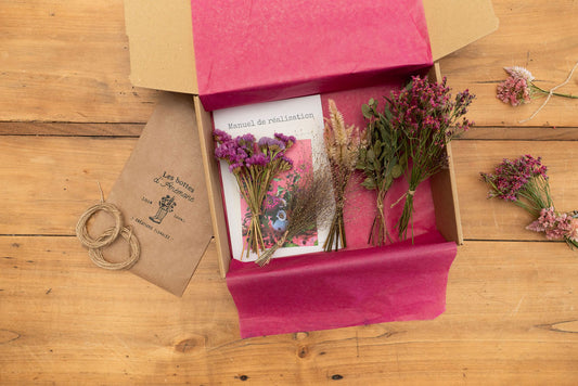 Kit DIY - Guirlande murale en fleurs séchées - Rose