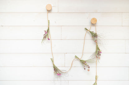 Kit DIY - Guirlande murale en fleurs séchées - Rose