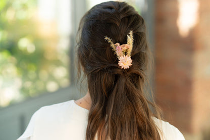Kit à réaliser DIY - Pics à chignon en fleurs séchées - Pastel