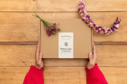 Kit à réaliser DIY - Pics à chignon en fleurs séchées - Rose