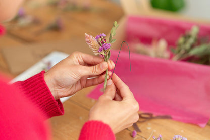 Kit à réaliser DIY - Pics à chignon en fleurs séchées - Rose