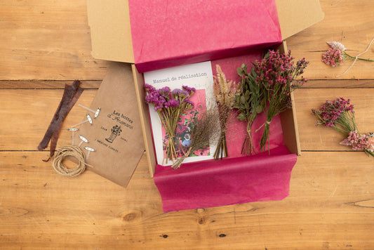 Kit DIY à réaliser - Boutonnières en fleurs séchées - Rose
