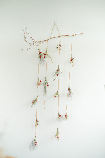 Suspension de fleurs séchées : rideau de fleurs - SANTA