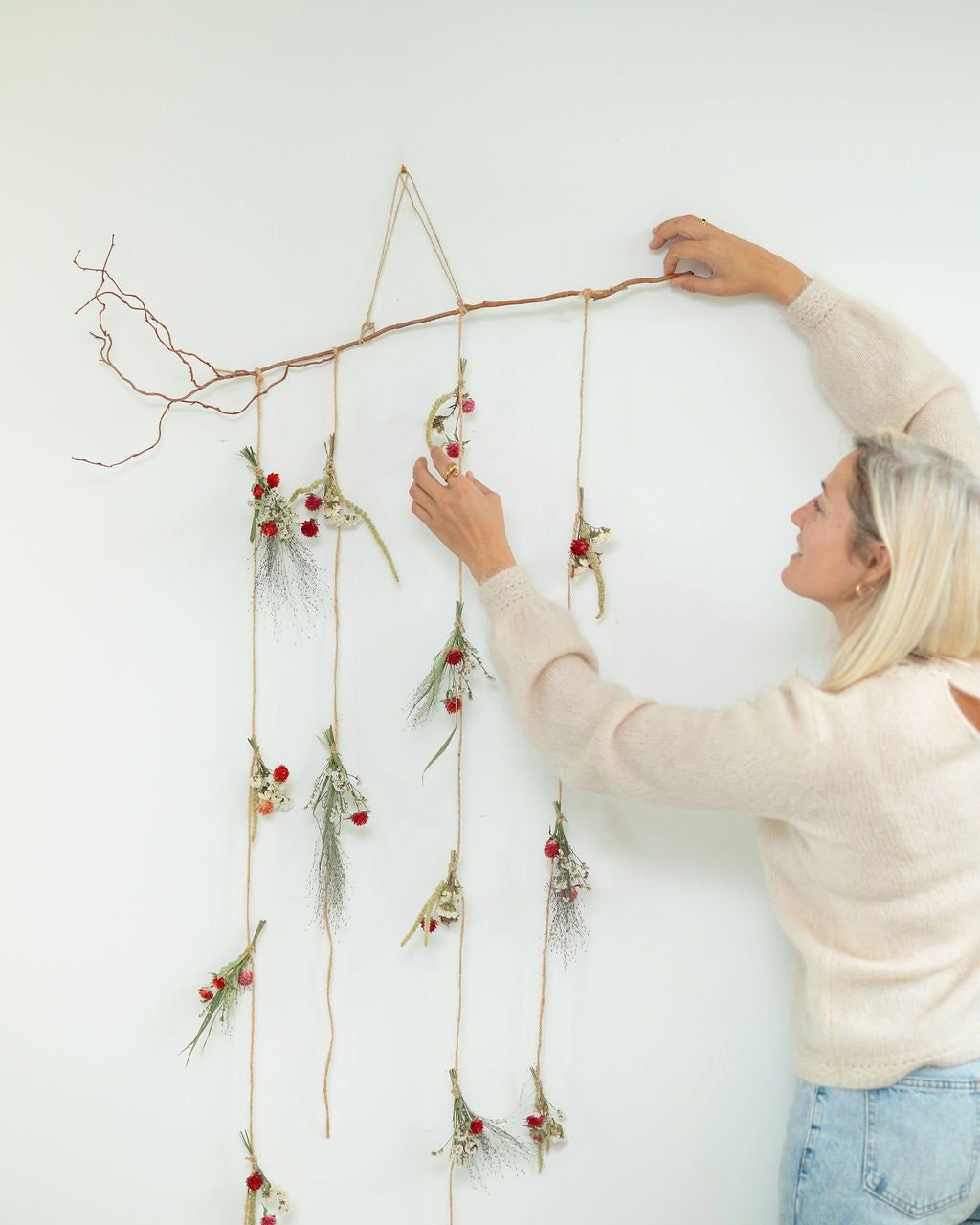 Suspension de fleurs séchées : rideau de fleurs - SANTA