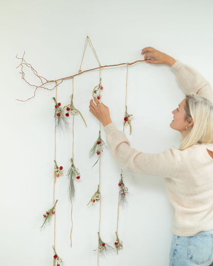 Suspension de fleurs séchées : rideau de fleurs - SANTA