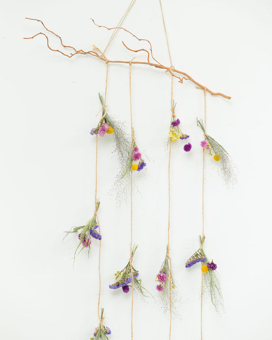 Suspension de fleurs séchées : rideau de fleurs ELECTRIC FEEL