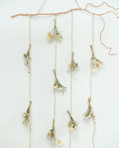 Suspension de fleurs séchées : rideau de fleurs - MOONLIGHT