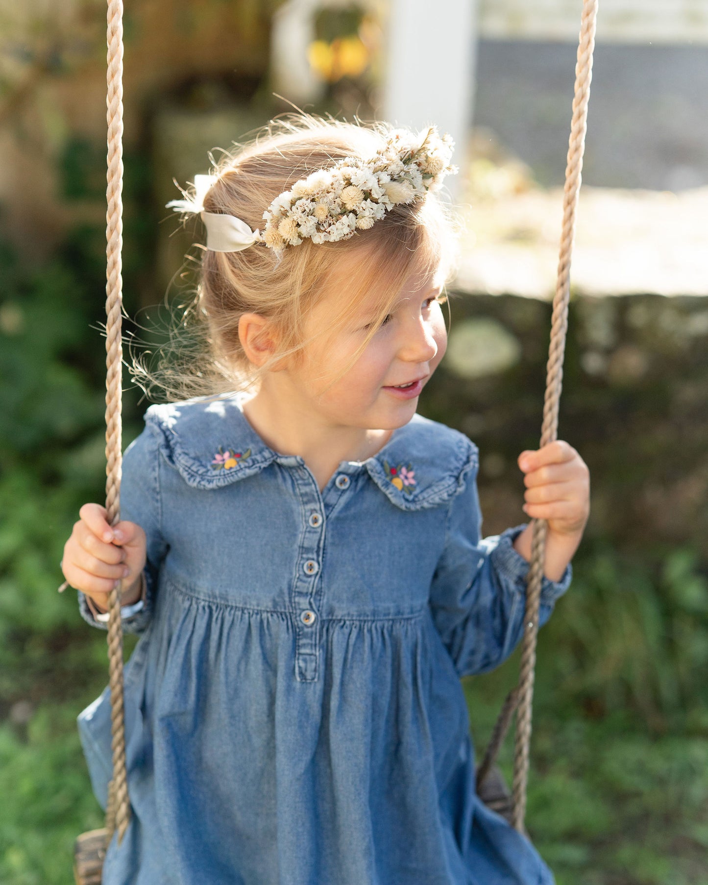 Couronne de tête en fleurs séchées pour cérémonie - Enfant - HOUAT